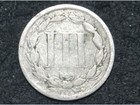 1865 Three Cent Nickel 3c    Vf   Free Shipping