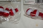 2 Packs  3 4  Red   White Snap On Round Fishing Floats  Bobbers   3 Per Pack 
