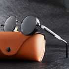 Retro Round Hd Polarized Sunglasses Men Women Vintage Gothic Steampunk Glasses