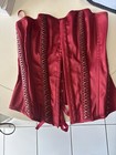Vintage 90s Y2k Charlotte Russe Women s Red Lace-up Corset Top Large