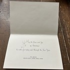 Vintage Mid-century Christmas Card Snowy Winter Church Scene Glitter Accents