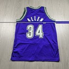 Rare Puma Ray Allen Milwaukee Bucks Authentic Reebok Jersey Celtics Sonics Sz 40