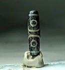 Antique Tibetan Old Agate 3 Eye Dzi Bead 13 49mm