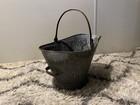 Antique Vintage Original Galvanized Scuttle Coal Hod Bucket Pail