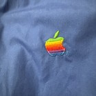 Vintage 80s Apple Computer Windbreaker Jacket Employee Blue Logo Size Large