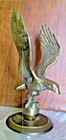 Vintage Solid Brass Eagle Standing On A Ball Figurine Statue 8    Tall