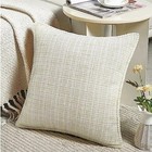  Chenille Beige Throw Pillow Covers 18x18 Set Of 2 Soft Textured Pillow Covers 