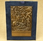 Greece General Secretary Of Sports Vintage Copper Plaque Signed