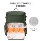 Diaper Bag Backpack Neoprene Insulated Pockets Large Maternity Army Green Baby