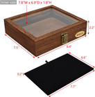 Tempered-glass Top Small Wooden Jewelry Display Case With Removable Black
