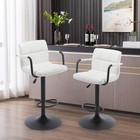 Direct Modern Pu Leather Square Bar Stools Adjustable Swivel Barstools With Back