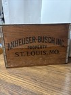 Vintage Budweiser Anheuser Busch Centennial Wooden Beer Box 1876-1976 Checkers