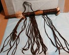 Vintage  Native American Smokable  Peace Pipe     Wood  Antler Crown  Leather  Fur