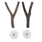  2pcs Bird Shower Perch With Suction Cup - Natural Wood Stand For Parrots