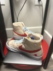 Nike Blazer Mid 77 Vintage Leather Men   s Size 9 Light Beige With Blue Laces