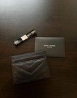 Saint Laurent Ysl  Black Monogramme Card Holder Case Wallet
