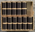 Vintage J p Coats Thread Black 40  Lot Of 22 Spool Cotton New Old Stock  A1