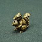 Antique Bronze Small Squirrel Ornament Solid Copper Statue Figurines Brass Sq   