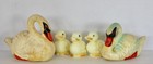 Vintage Swans  Set Miniature Figurine Made In Germany Bone China Porcelain