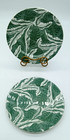 Vtg Pair Wallace China Restaurant Ware Green Shadowleaf 9 5  Small Dinner Plate