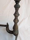 Vintage 16 5  H Brass Fireplace Andirons  W  Urn Top Bin 11