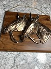 Vintage A j Canada Horse Head Wall Plaque Copper Tone Equestrian Decor 10x8   
