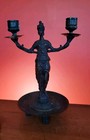F  Souchal French Candelabras 2 Female Warrior Statues Bronze Paris Antique 