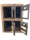Antique Vintage Us Post Office Mail Box 4 Door Cabinet Verdigris Patina