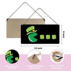 St Patricks Day Decoration 6x12 In Lucky Green Clover Wood Sign Wall Decor