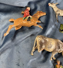 Mixed Lot Of 17  Damaged Vintage Lead Toy Figurines Crafts Art