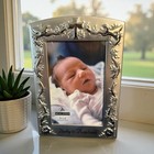 New In Box Malden 4    X 6    Baby   s Baptism Christening Silver Picture Frame