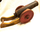 Antique Billiken Shoes All Wood Rolling Cannon Advertisement