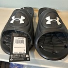 Under Armour Men s Size 12 Locker Iv Slide Sandal 3023758-001 Black White