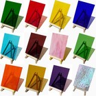 Illuckai 12 Sheets Rainbow Transparent Stained Glass Sheet  4 X 6 Inch Cathedral
