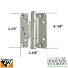 Andersen 2005-present Hinge Right Hand Brassy Gold Tone Leaf Hinge Butt Hinge