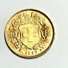 1949 Swiss 20 Francs Gold Coin  helvetia   Bu  Lot  a2