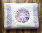 Vintage Purple Dresden Plate Quilt Hand Stitched 108 x88  Grannycore Queen 1986