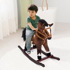 Kids Toy Rocking Horse Wood Plush Pony Traditional Gift W neigh Sound Toddlers