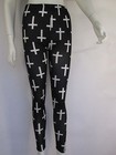 Women Yoga Pants Fashion Black Sexy Leggings White Cross One Size Elastic Xs S