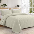 3 Piece Bedspread Linen Quilt Set Embossed Coverlet Reversible Quilt Us Sizes