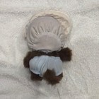 Monchhichi Monkey Plush Stuffed Animal Brown Blue Outfit White Bonnet Pacifier