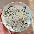 Vintage Wendell August Forge Hummingbird Hammered Aluminum Trinket Dish 4 5 