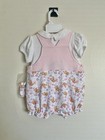 Vtg Disney Baby Girls Winnie Pooh Romper Size 6 9 M Embroidered