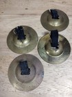 Vintage Brass Belly Dancing Finger Cymbals Zills Made In Japan In Red Pouch