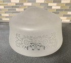 Beautiful - Vintage Frosted Glass Clear Floral Design Lamp Light Shade Globe Mcm