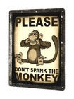 Monkey Funny Metal Sign   Gag Joke Gift Mancave Vintage Style Wall Decor 123