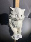 Ceramic White Persian Cat Kitten Figurine 6 5  Vintage
