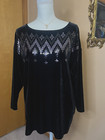Vintage Bob Mackie Wearable Art Black Velvet Sequin Long Sleeve Women Size Large