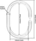 Plastic Shower Curtain Rings Hooks For Bathroom Shower Window Rod  clear 12 Pack