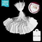 1000x White Merchandise Price Tags With Strings Retail Strung Label 0 87x1 38in